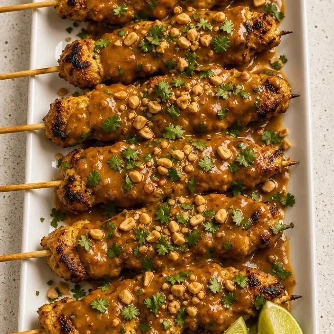 Chicken Satay With Peanut Sauce