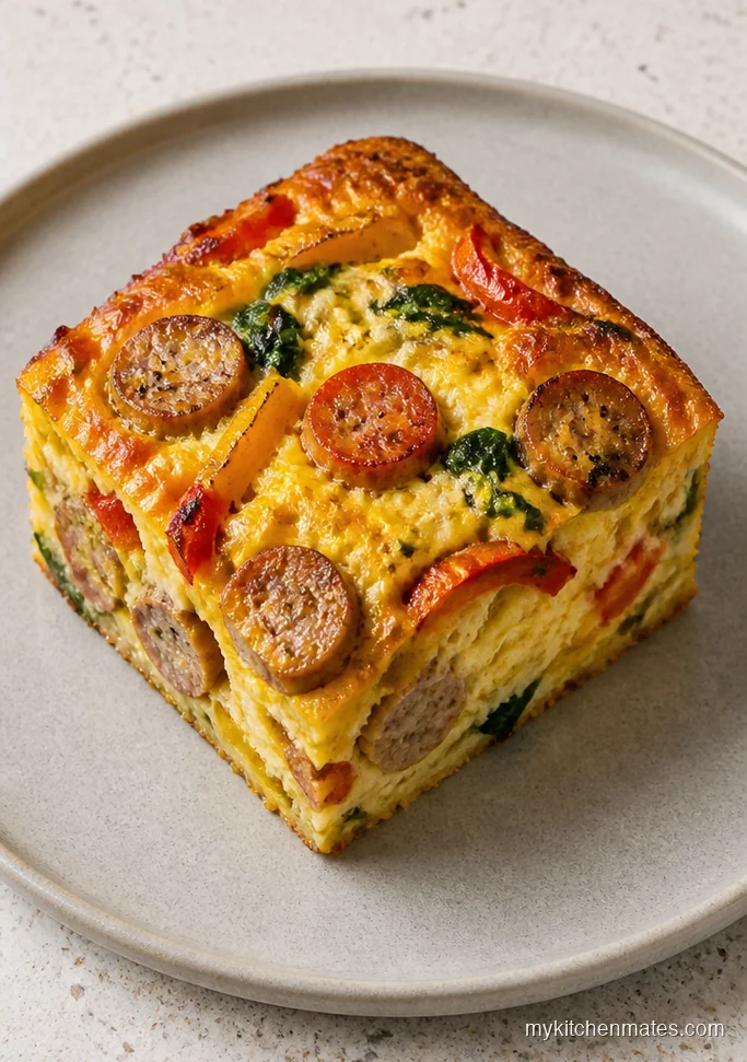 Chicken Sausage and Pepper Egg Bake