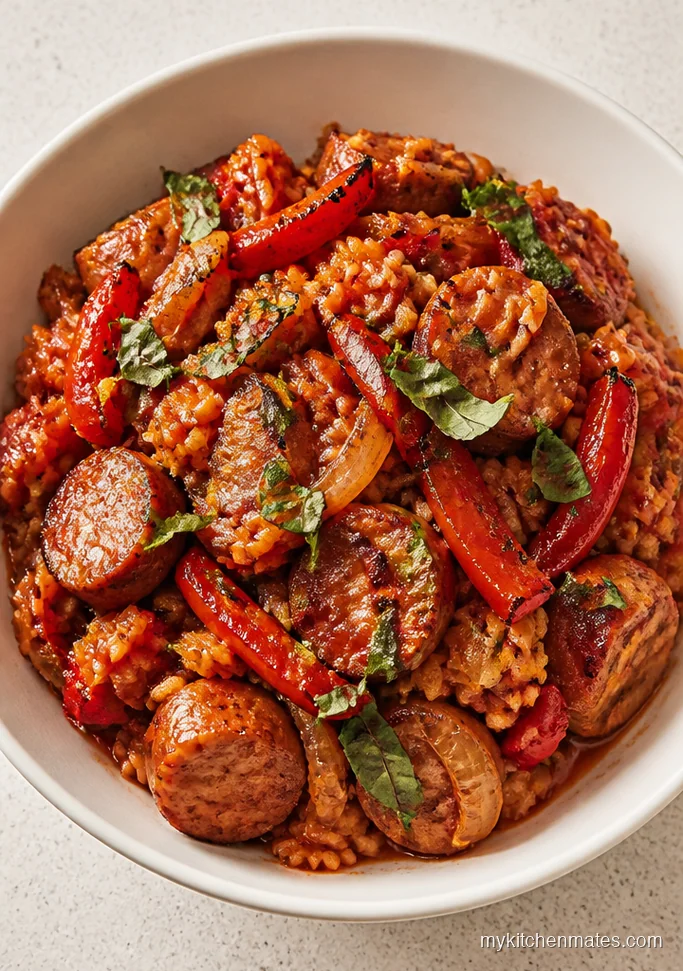 Chicken Sausage and Pepper Rice Casserole