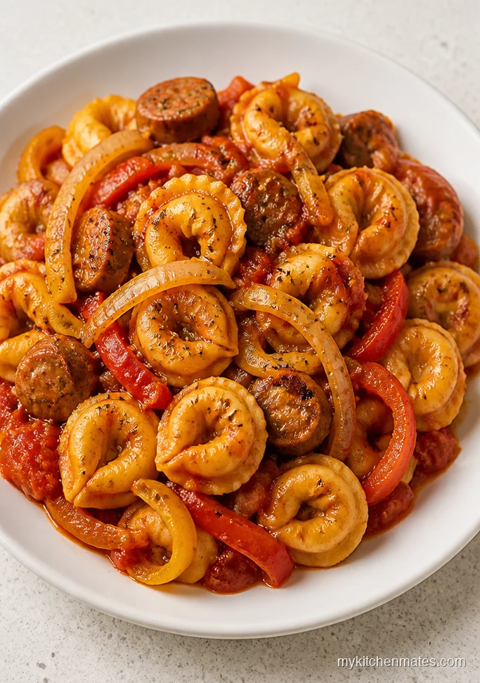Chicken Sausage and Peppers Tortellini