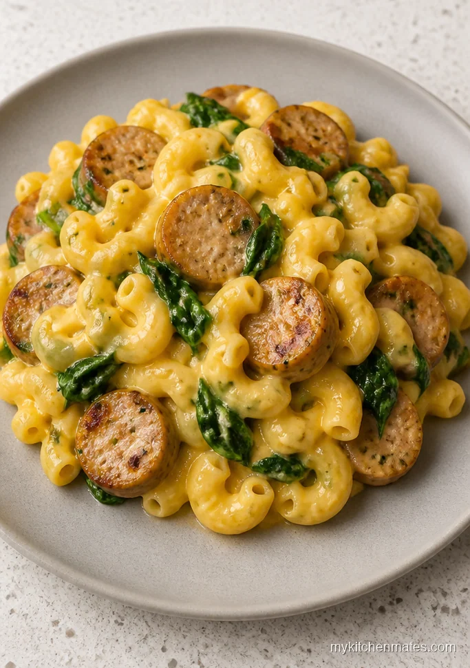 Chicken Sausage and Spinach Mac and Cheese