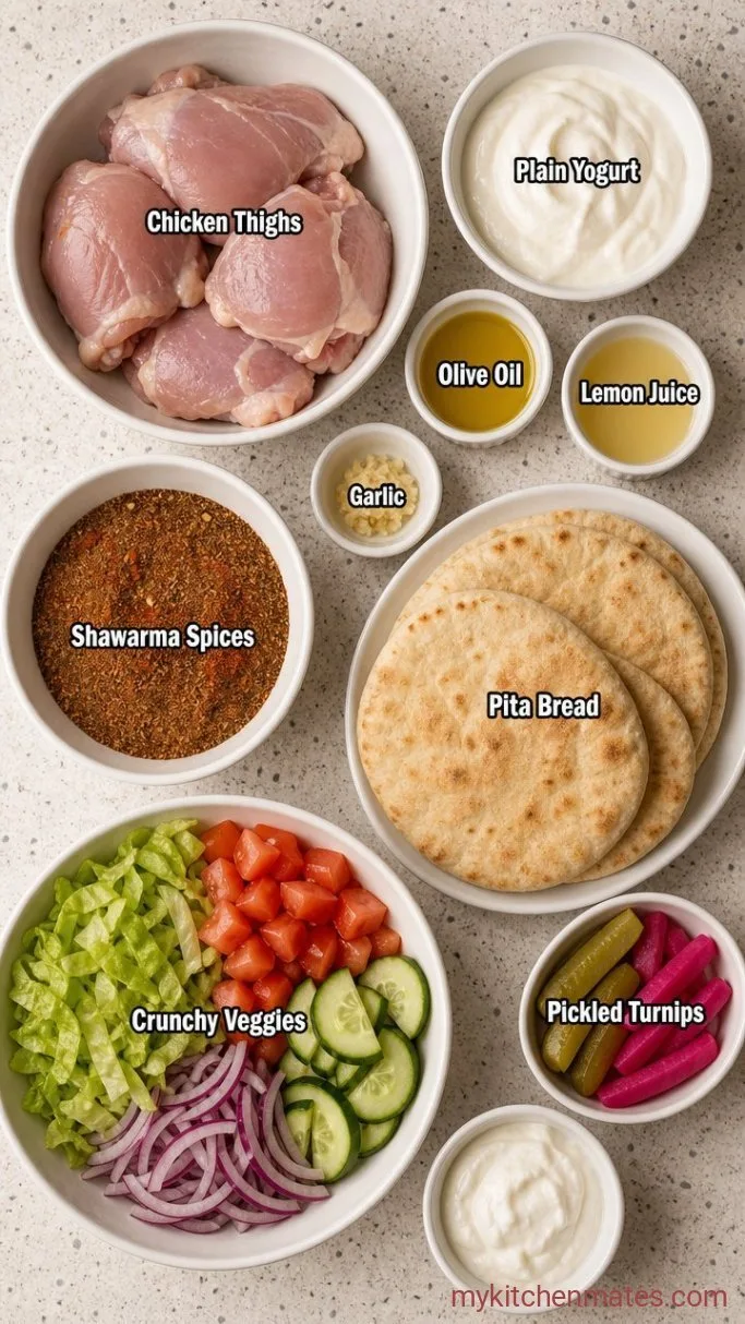 30-Minute Chicken Shawarma Wraps Ingredients