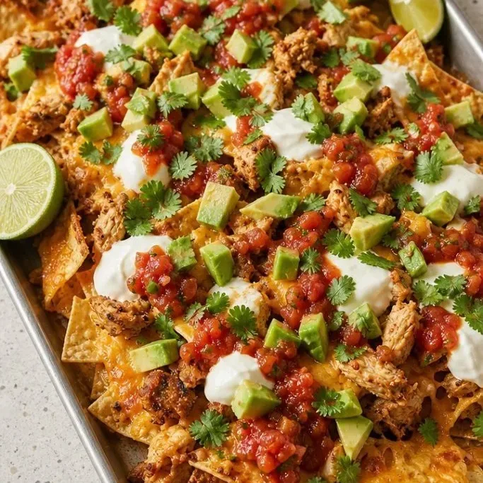 Chicken Sheet Pan Nachos