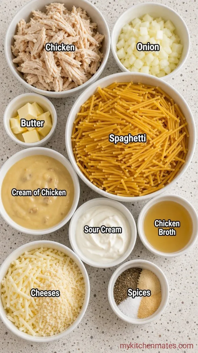 Creamy Chicken Spaghetti Casserole Ingredients