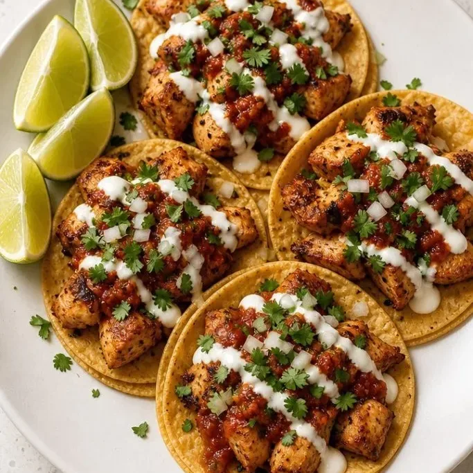 30-Minute Chicken Street Tacos with Charred Salsa Chicken Street Tacos