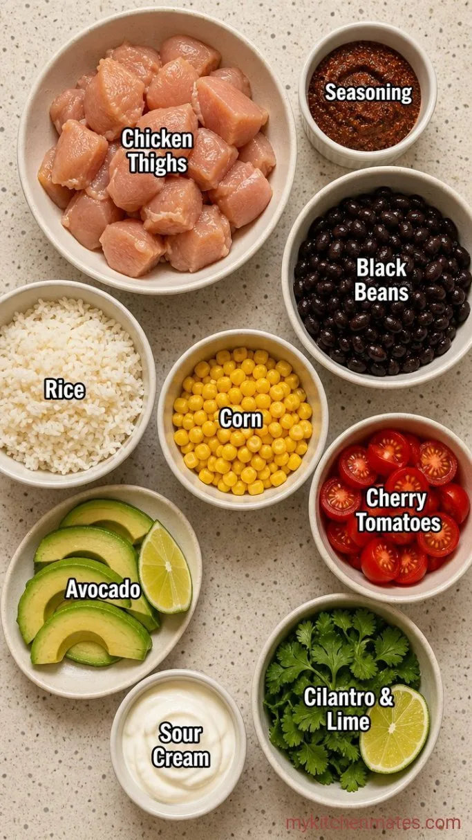 25-Minute Chicken Taco Bowls Ingredients