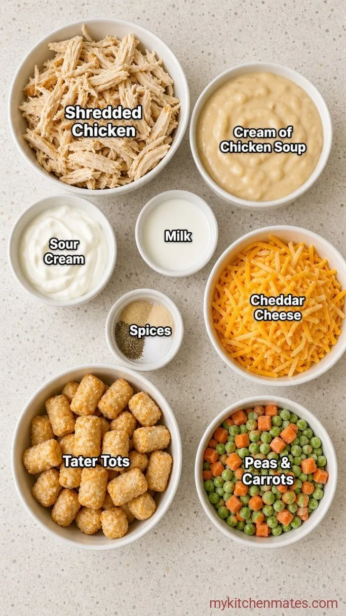 Cheesy Chicken Tater Tot Casserole Ingredients