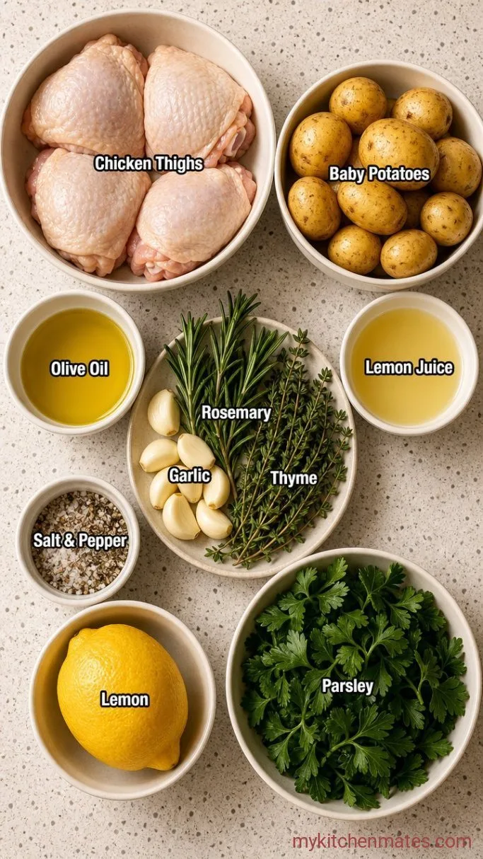 Crispy One-Pan Chicken Thighs and Potatoes Ingredients