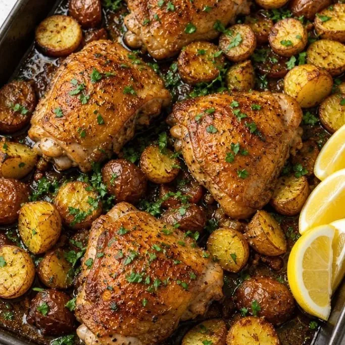 Crispy One-Pan Chicken Thighs and Potatoes Chicken Thigh And Potato Recipe