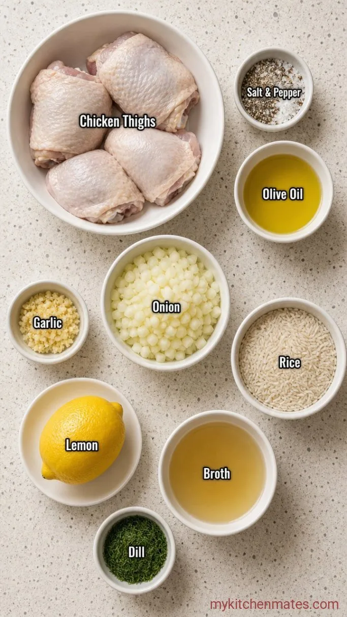 One-Pan Lemon-Herb Chicken Thighs and Rice Ingredients