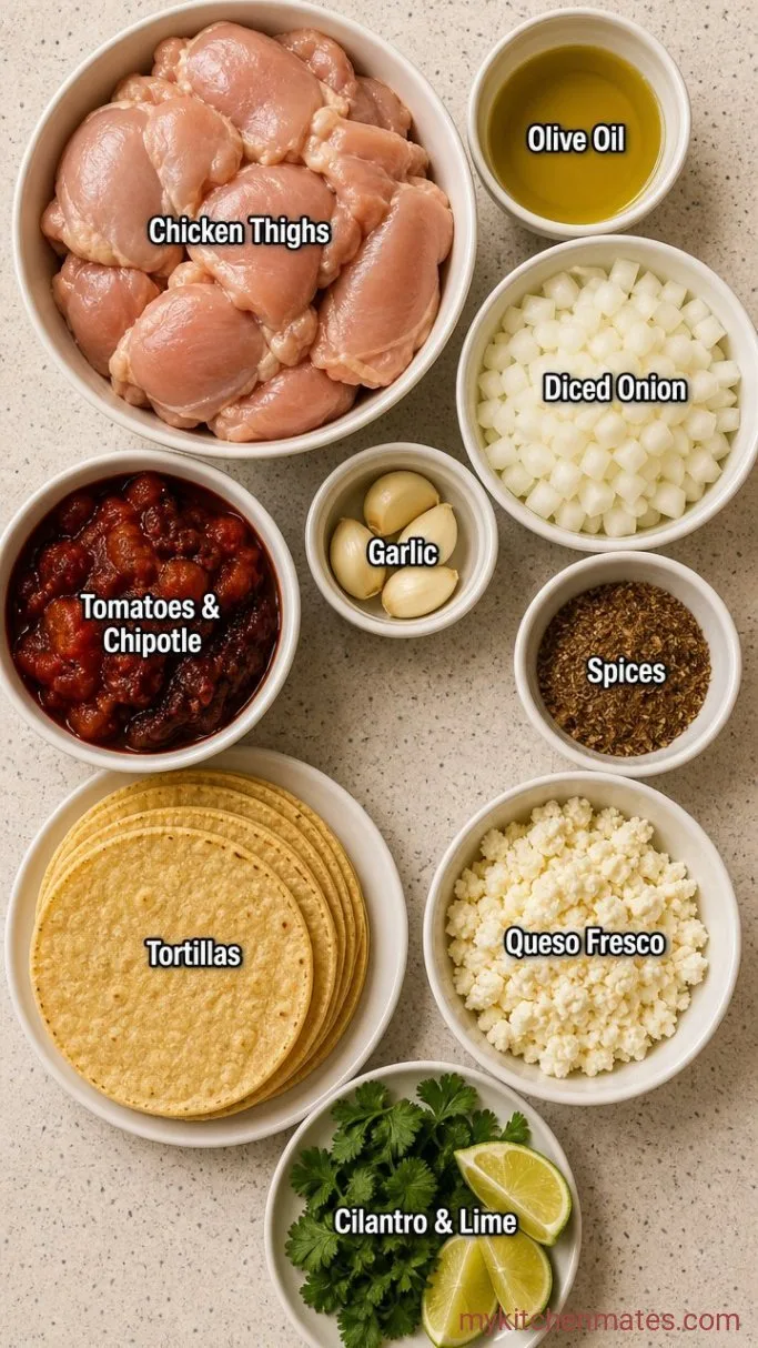 Smoky Chicken Tinga Tacos Ingredients