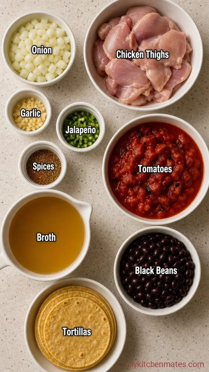 One-Pot Chicken Tortilla Soup Ingredients