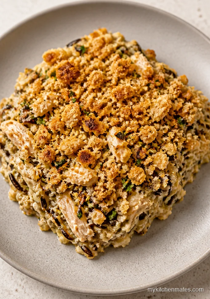 Chicken Wild Rice Casserole with Buttery Crust