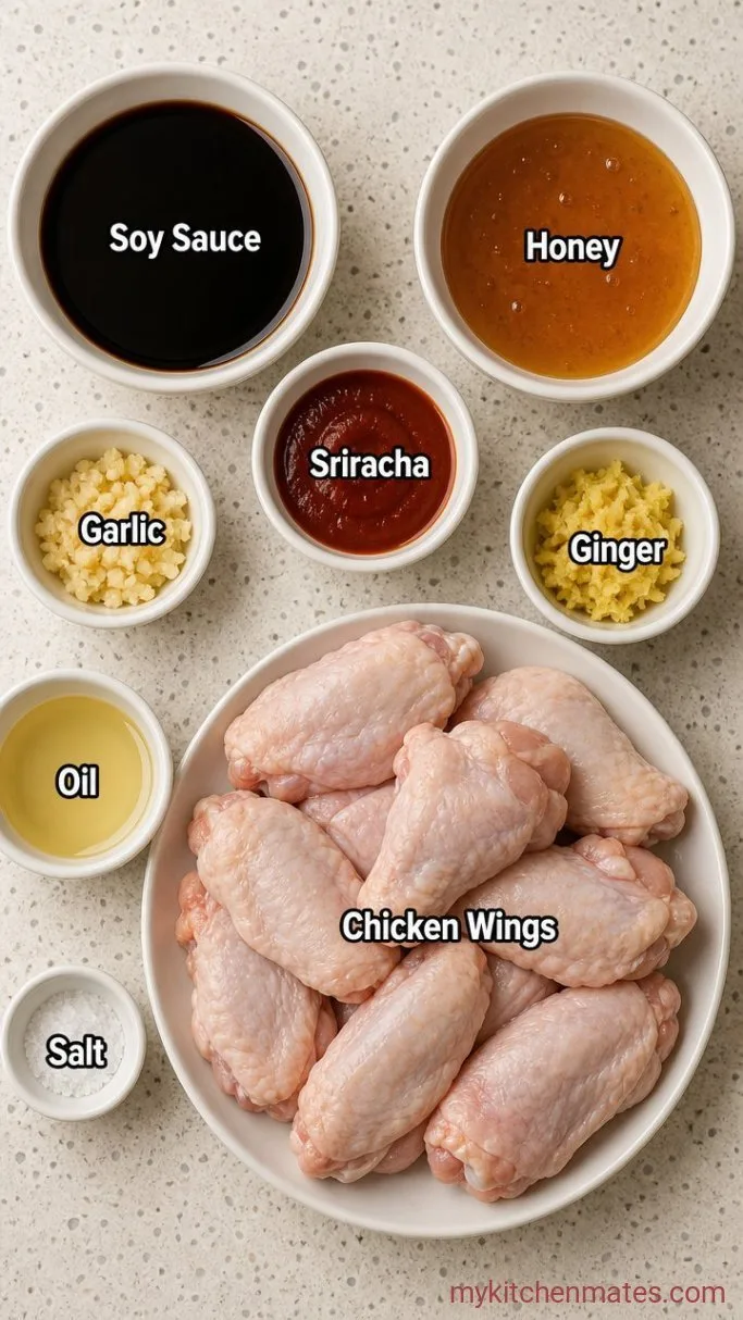 5-Ingredient Sticky Chicken Wing Marinade Ingredients