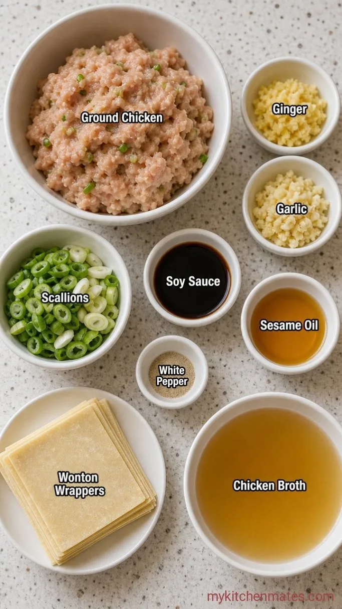 30-Minute Chicken Wonton Soup Ingredients