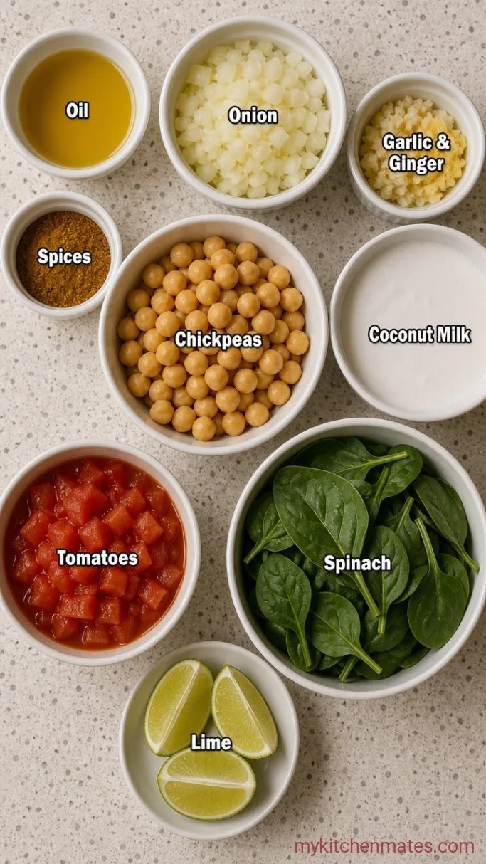 30-Minute Chickpea Coconut Curry Ingredients