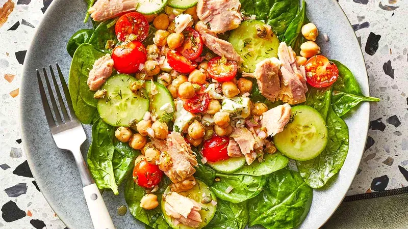 Mediterranean Chickpea Tuna Salad Food photo of Chickpea Tuna Salad