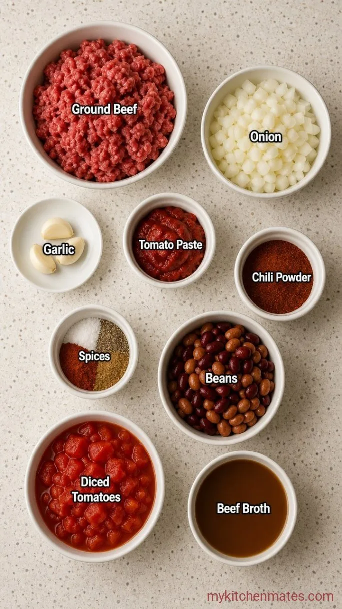 Quick 30-Minute Beef Chili Beans Ingredients