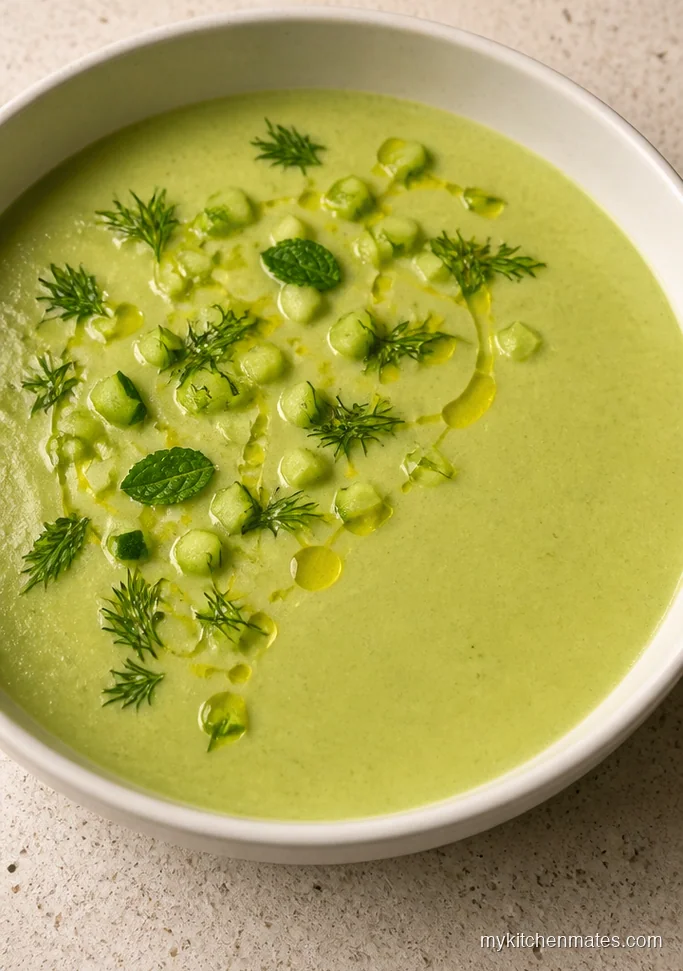 Chilled Cucumber Avocado Gazpacho