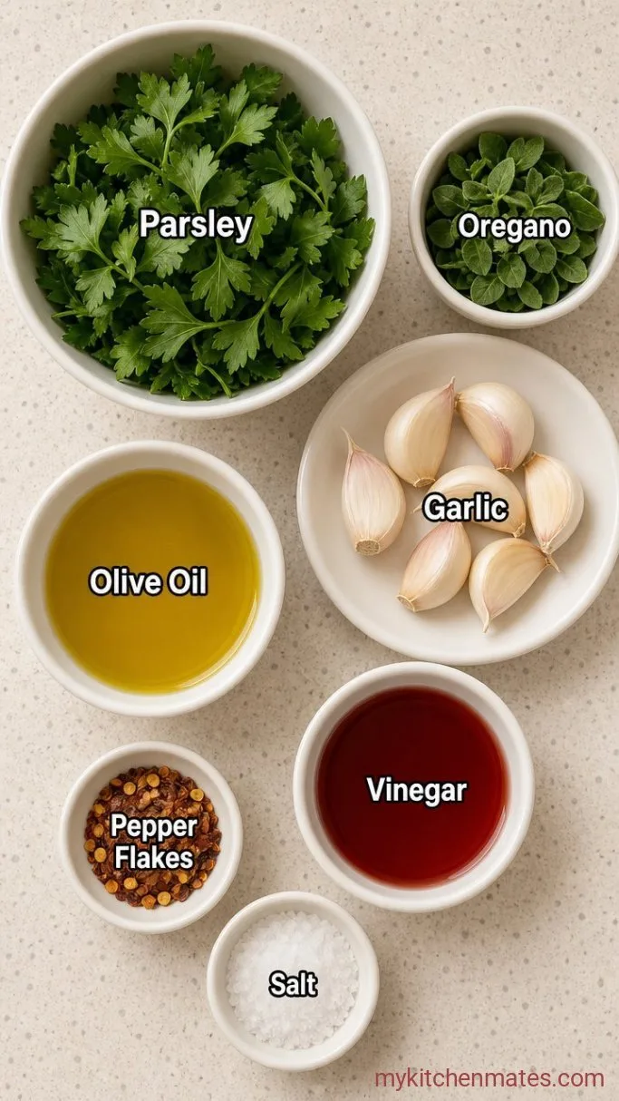Bright and Herby Chimichurri Sauce (Ready in 5 Minutes) Ingredients