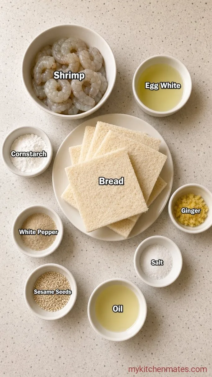 Quick & Crispy Chinese Shrimp Toast Ingredients