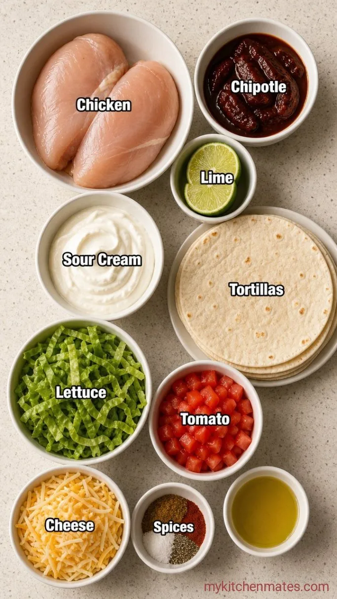30-Minute Chipotle Chicken Wraps Ingredients