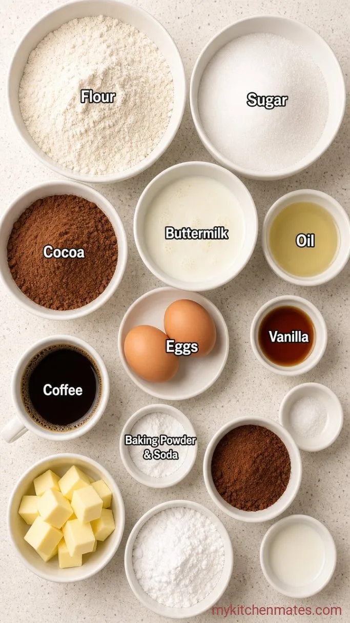 One-Bowl Chocolate Anniversary Cake Ingredients