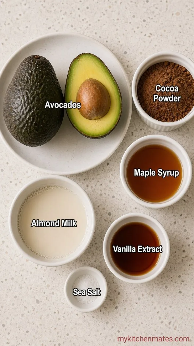 5-Minute Creamy Chocolate Avocado Pudding Ingredients