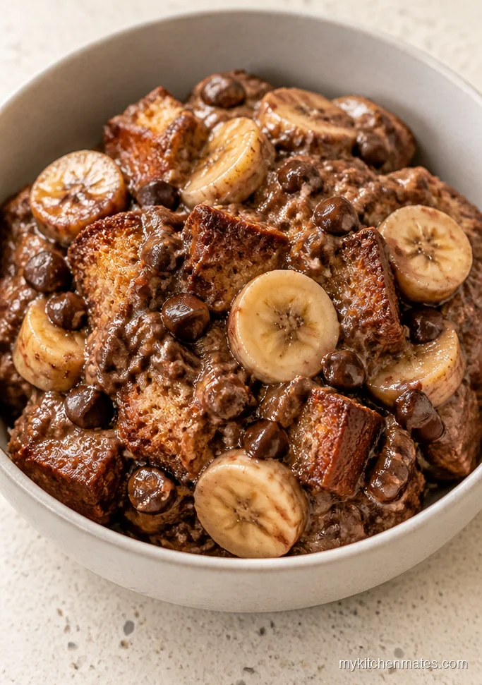 Chocolate Banana Crockpot French Toast