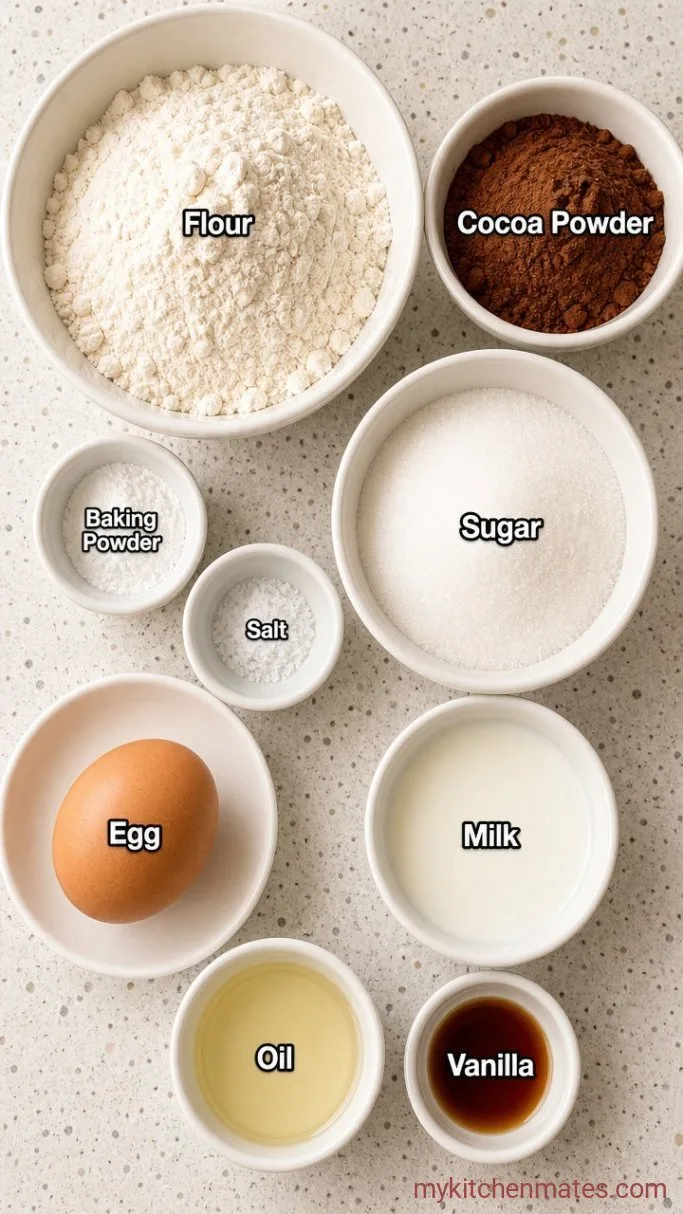 One-Bowl Mini Chocolate Bento Cake Ingredients