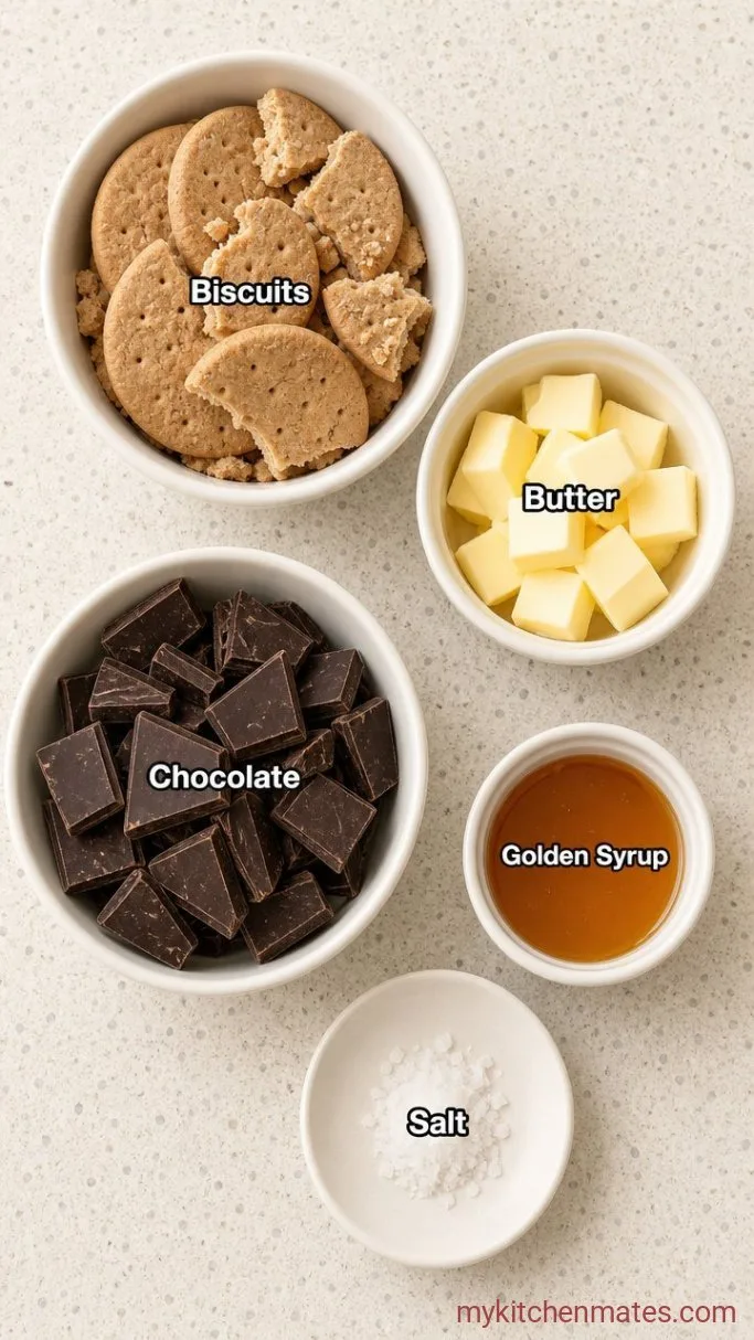 5-Ingredient No-Bake Chocolate Biscuit Cake Ingredients
