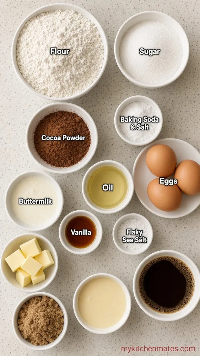 One-Bowl Chocolate Caramel Cake (No Mixer Needed) Ingredients