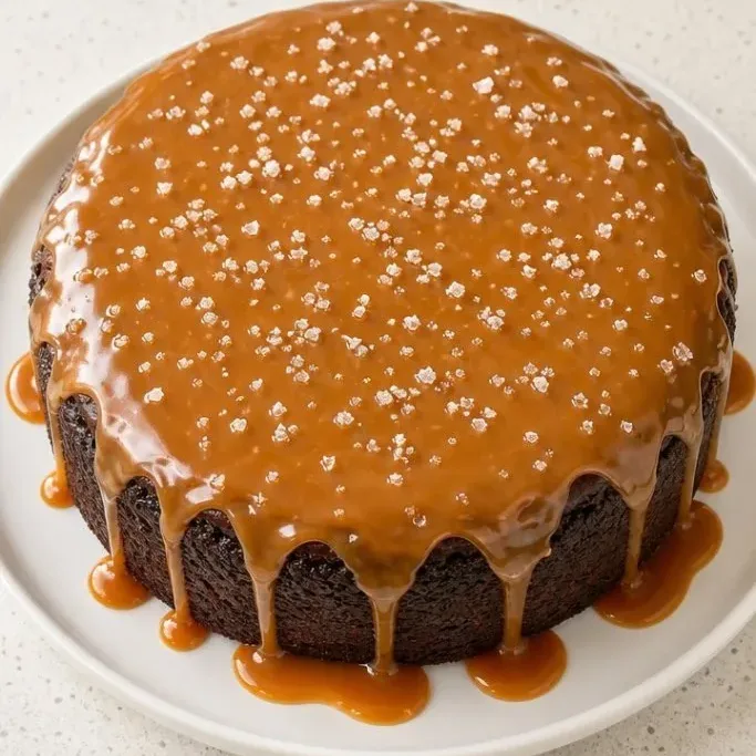 One-Bowl Chocolate Caramel Cake (No Mixer Needed) Chocolate Caramel Cake