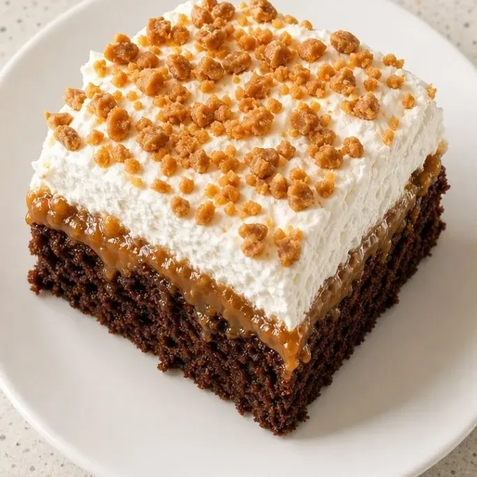 Chocolate Caramel Poke Cake