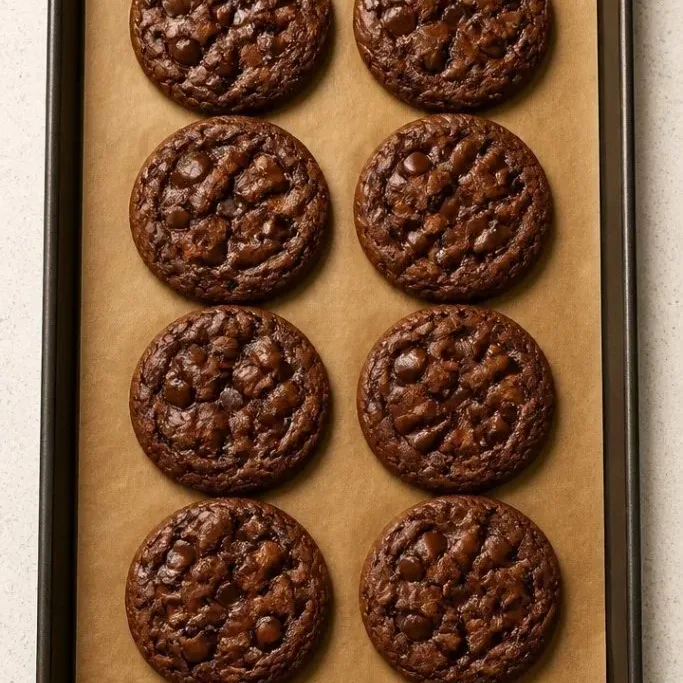 Fudgy Chocolate Chip Brownie Cookies (Crackly Tops) Chocolate Chip Brownie Cookies