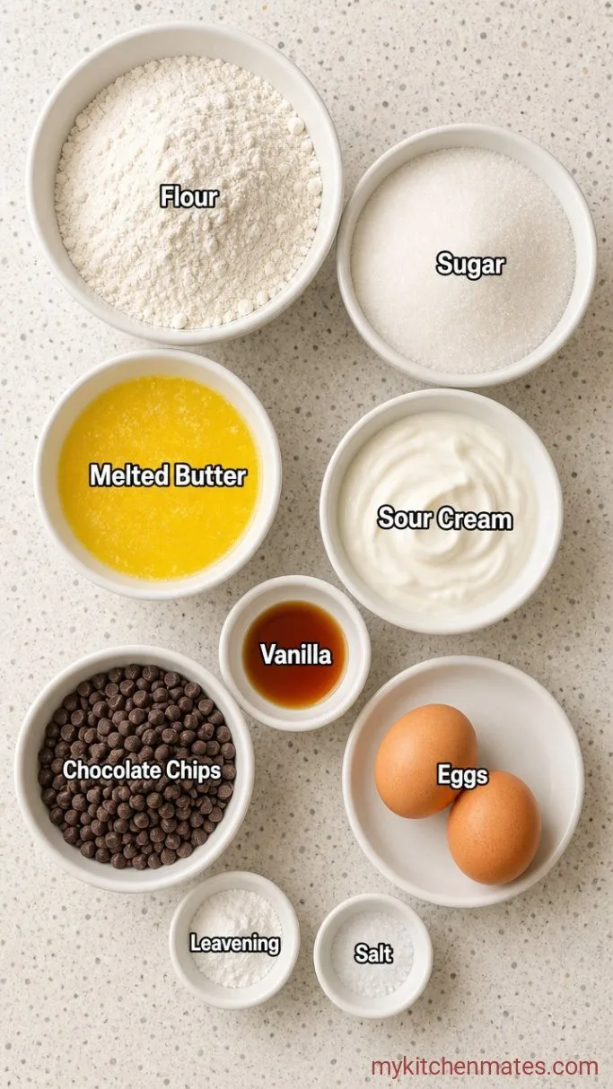 Chocolate Chip Sour Cream Bundt Cake Ingredients
