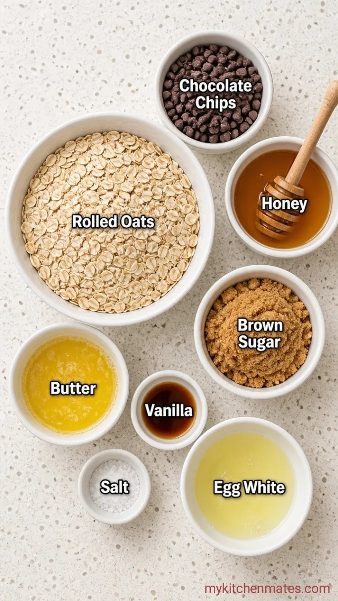 Soft and Chewy Chocolate Chip Granola Bars Ingredients