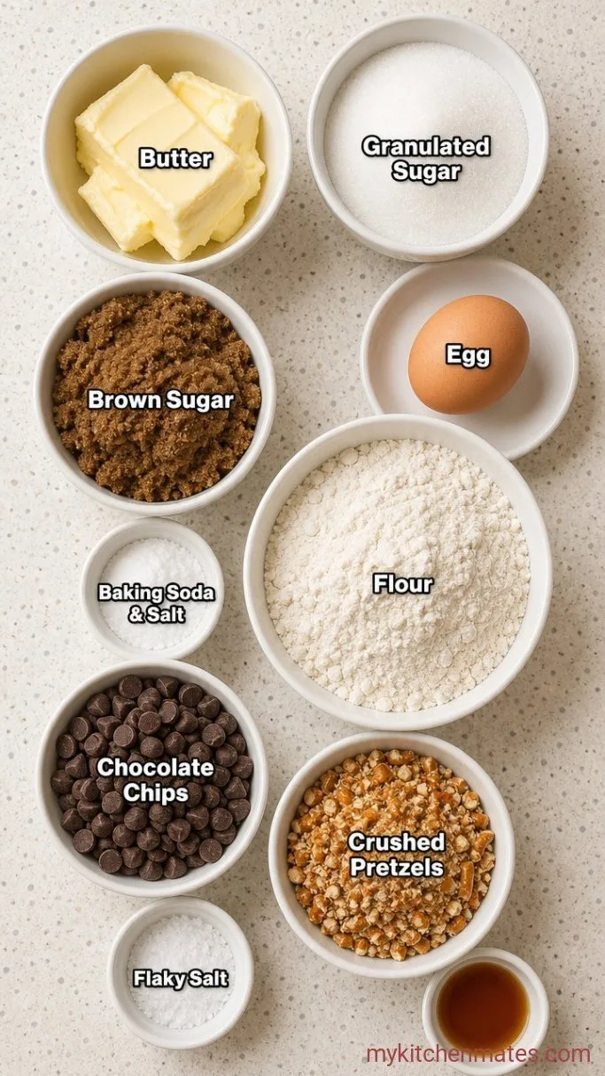 Salty-Sweet Chocolate Chip Pretzel Cookies Ingredients