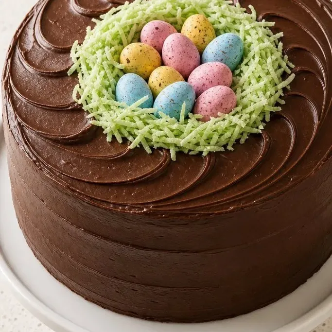 Chocolate Easter Cake with Mini Egg Nest Chocolate Easter Cake