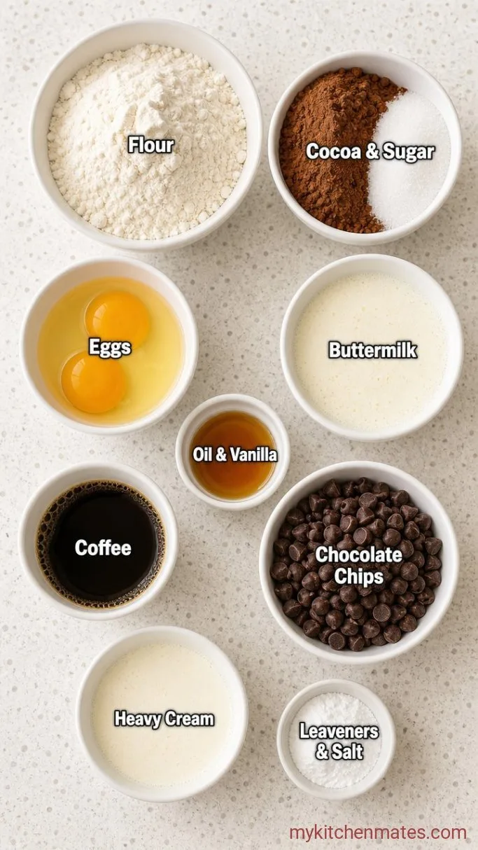Ultra-Fudgy Chocolate Cake (One Bowl, No Mixer) Ingredients
