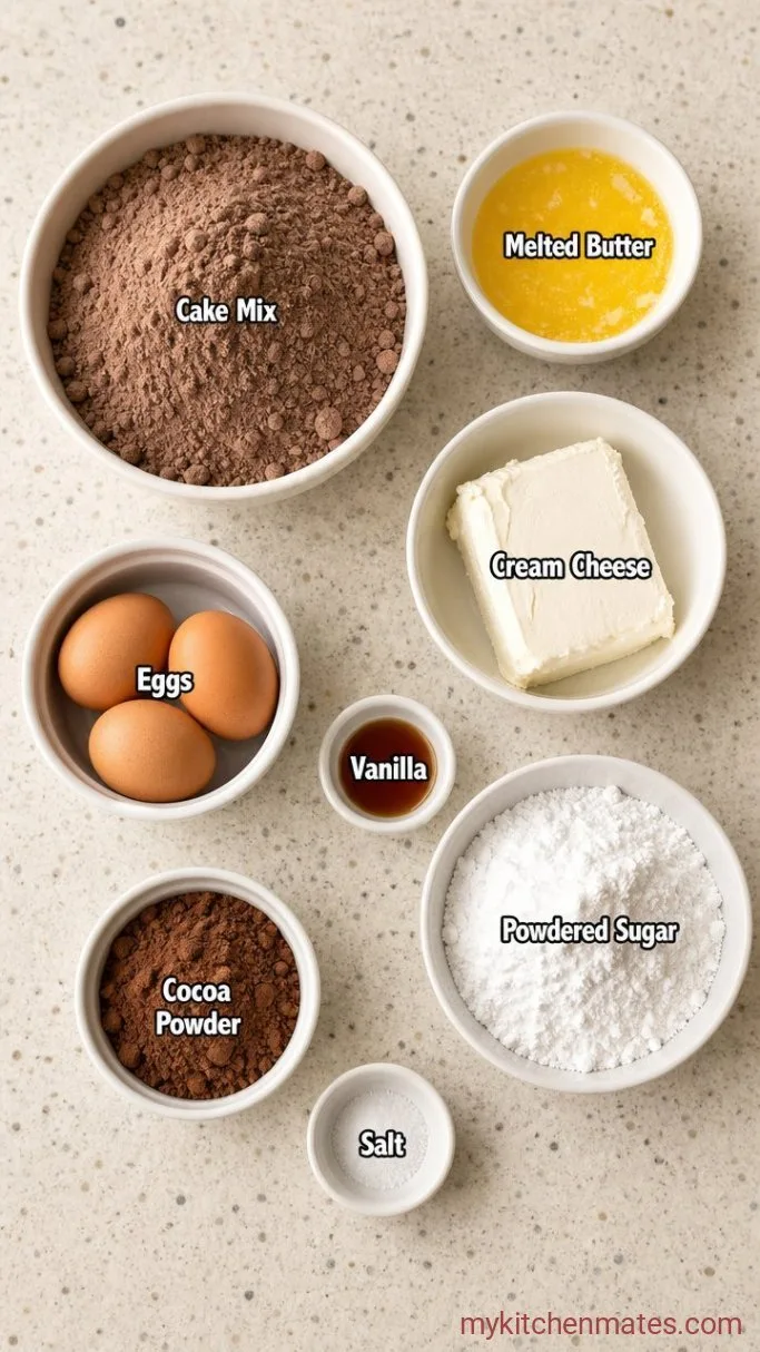 Chocolate Gooey Butter Cake Ingredients