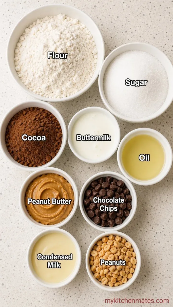 Chocolate Peanut Butter Poke Cake Ingredients