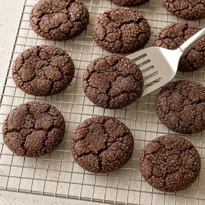 Quick Chocolate Sugar Cookies (Chewy & Rolled in Sugar) Chocolate Sugar Cookies