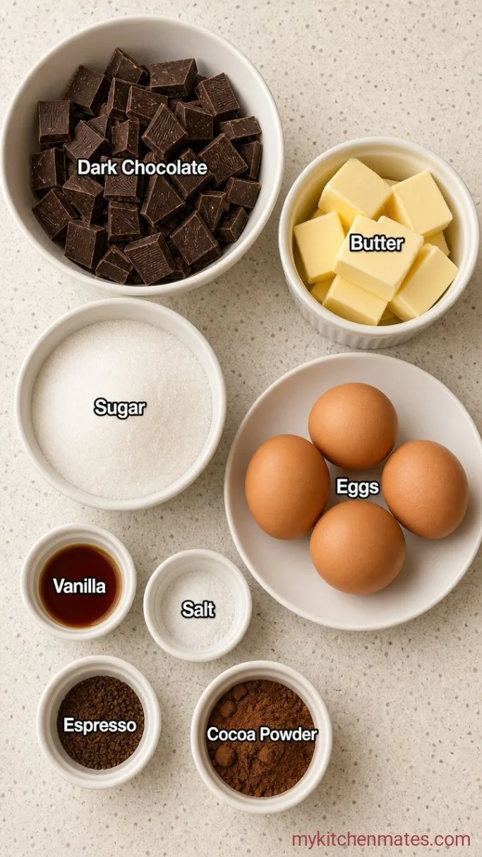 Rich Flourless Chocolate Truffle Cake Ingredients
