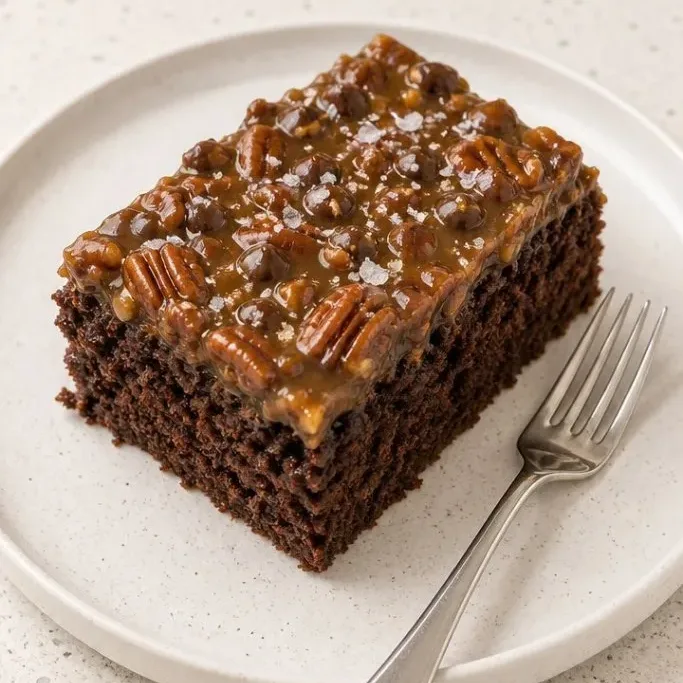 Gooey Chocolate Turtle Sheet Cake Chocolate Turtle Cake