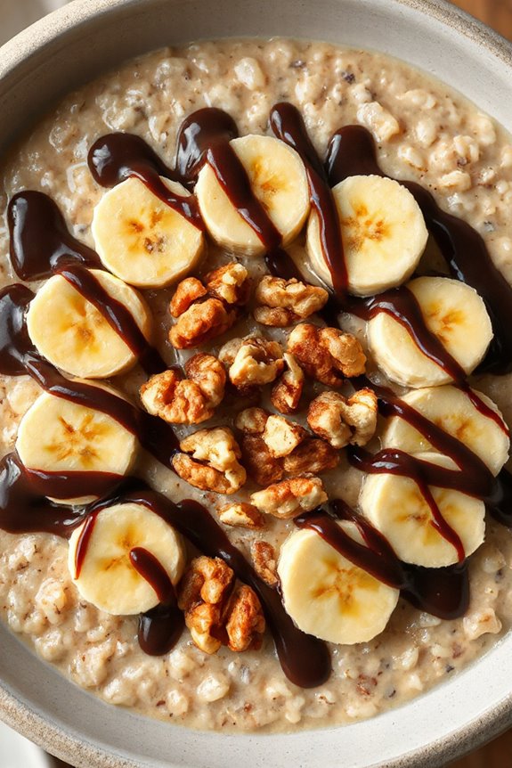 chocolate banana walnut oats