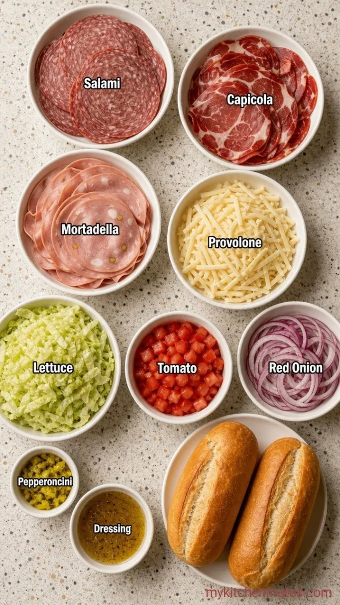 15-Minute Chopped Italian Sandwich Ingredients