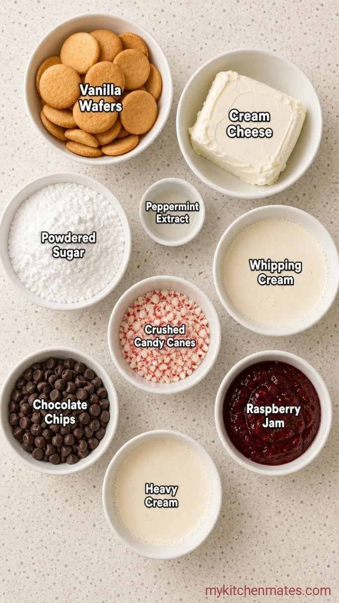 No-Bake Christmas Cookie Lasagna Ingredients