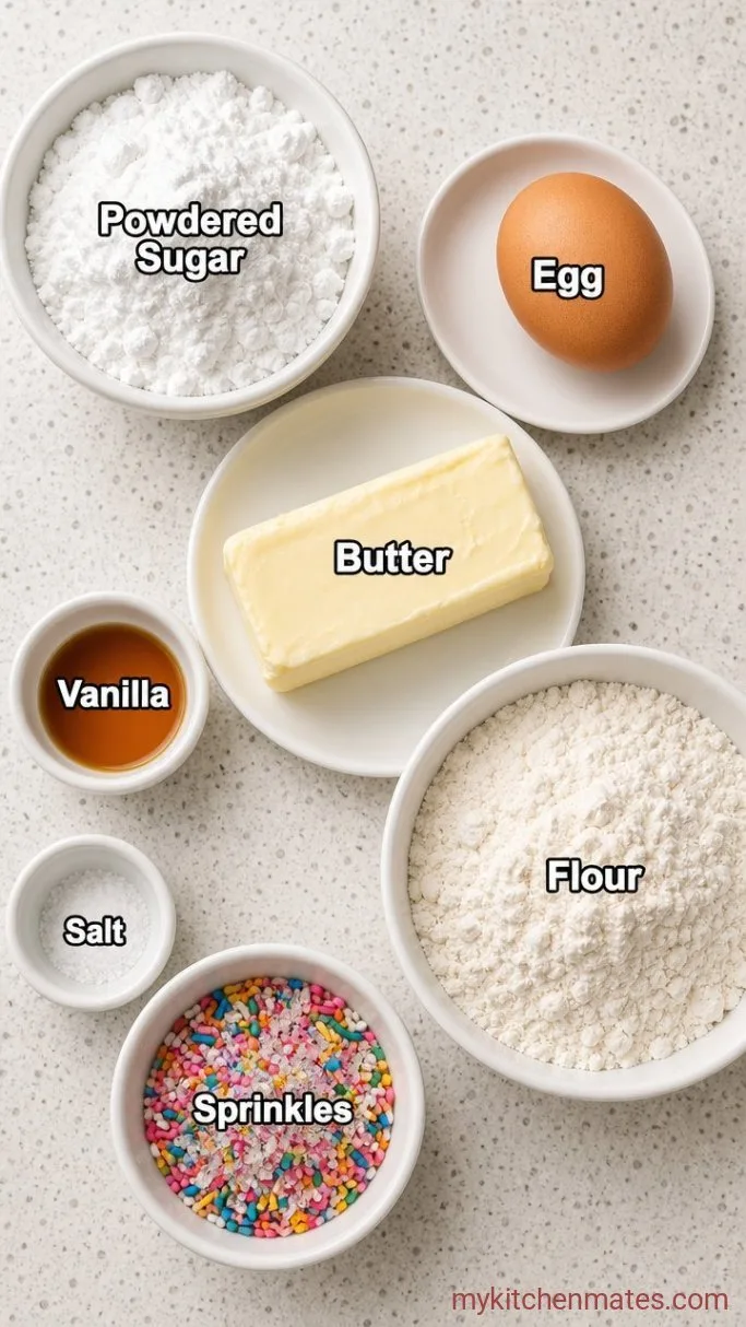 No-Chill Buttery Christmas Spritz Cookies Ingredients