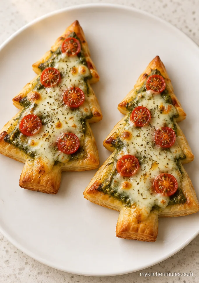 Christmas Tree Puff Pastry Pizzas